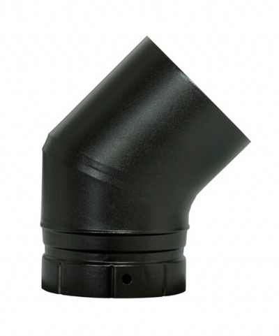 Coude 45° émaillé Noir Ø130 mm POUJOULAT ref 56130922