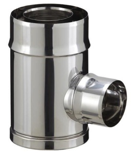 Té de branchement concentrique Ø80/130 Inox  POUJOULAT PGI Réf. 37080750